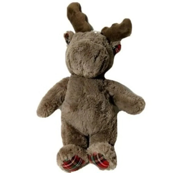 Cloud B Moose Dreamy Hugginz Plush Stuffed Animal Toy Brown Plaid 15 inch - Picture 1 of 7